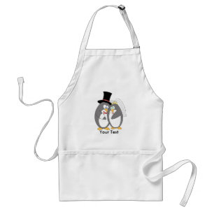 Tablier personnalisé d'amour de pingouin