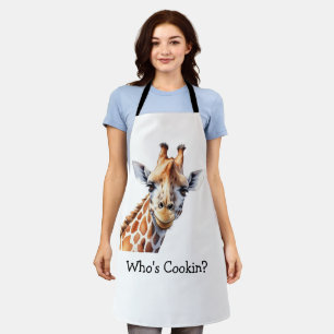 Tablier Personnalisé Drôle Giraffe Lover