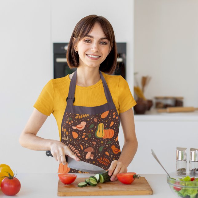 Tablier personnalisé du chef d'automne (Option to add a customized name.)