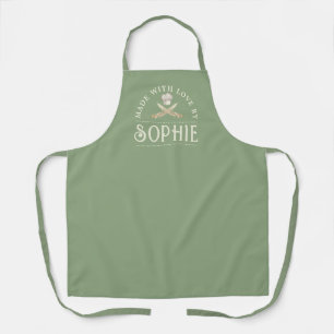 Tablier Personnalisé Fabriqué Avec L'Amour Vert