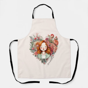 Tablier Personnalisé Floral Jolie Dame