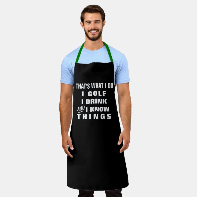 Tablier Personnalisé Funny Mens Golfer Chef Bakers (Porté)