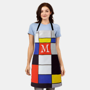 Tablier personnalisé géométrique Mondrian rétro