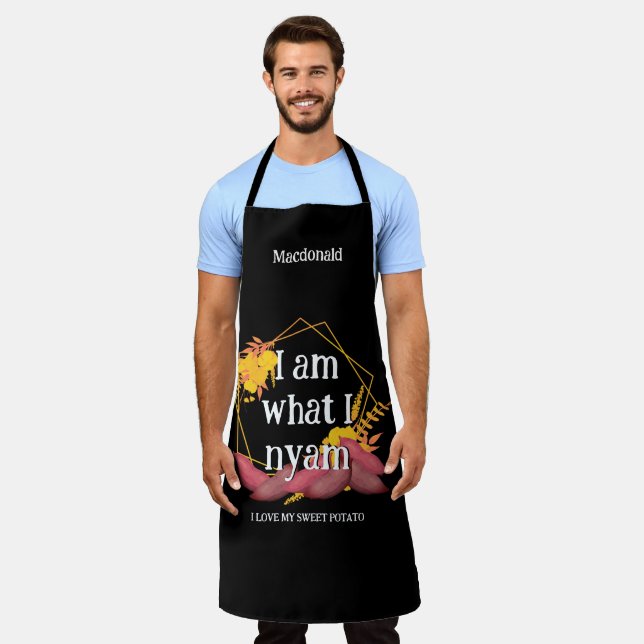 Tablier Personnalisé JE SUIS CE QUE J'AIME NYAM Potato suc (Porté)
