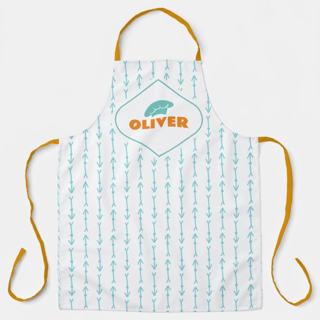 Tablier personnalisé Motif Flèche bleu Boho person (Recto)