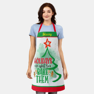 Tablier Personnalisé Nom Baker's Christmas Holidays Baker'