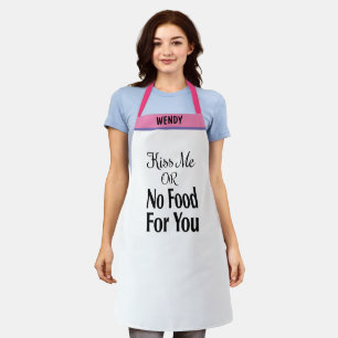 Tablier Personnalisé Nom Baker's Kiss the Chef Funny Kiss