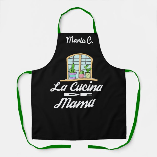 Tablier Personnalisé Nom Cucina de MAMA Chef Baker (Recto)