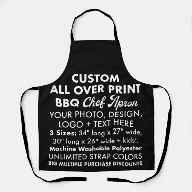 Tablier Personnalisé Partout sur impression BBQ Chef Apron (Recto)