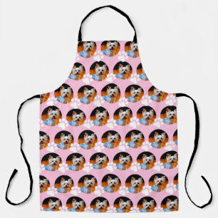 Tablier Personnalisé Pet Photo Motif rose clair avec Empre