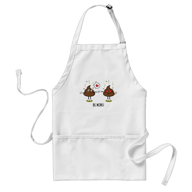 Tablier Personnalisé Poop Emoji Love Couple (Devant)