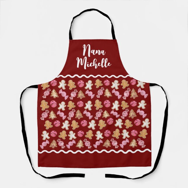 Tablier Personnalisé Pour Son Fun Gingerbread Motif (Recto)