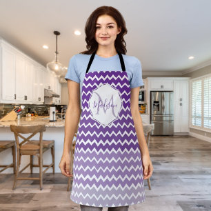 Tablier personnalisé Purple Ombre Chevron