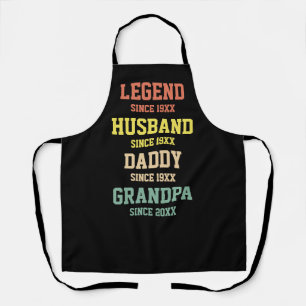 Tablier Personnalisé Retro Legend Mari Daddy Grand-père
