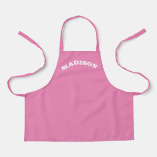 Tablier Personnalisé rose blanc nom personnalisé texte cou