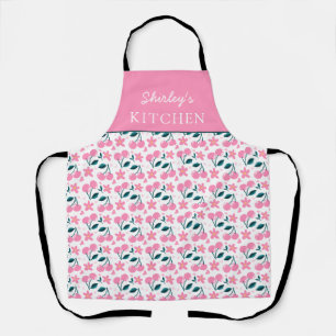 Tablier personnalisé rose cerise Tablier à nom p