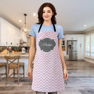 Tablier personnalisé rose Chevron