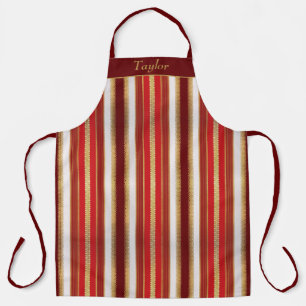 Tablier personnalisé rouge et or