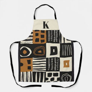 Tablier Personnalisé Style Monogram African Mud Tissu Impr