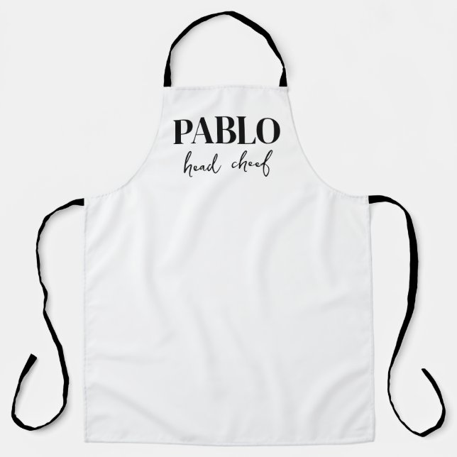 Tablier personnalisé, tablier chef, tablier chef,  (Recto)