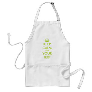 Tablier Personnalisé vert pomme garder calme et votre text