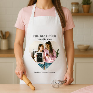 Tablier Personnalisée Meilleure Maman Jamais Coeur Photo