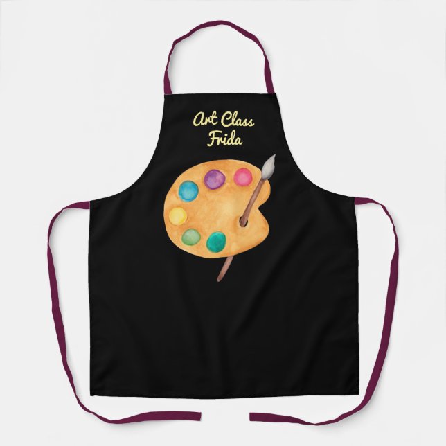 Tablier personnalisée NOM Cours d'art Artiste Apron (Recto)