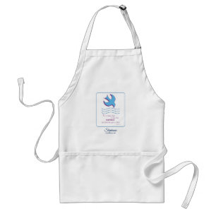 Tablier Personnaliser, Adulte Baptême Dove on Blue