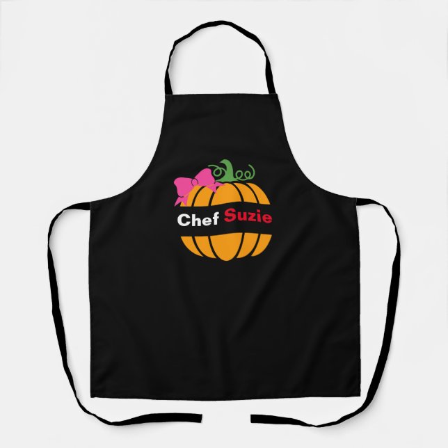 Tablier Personnaliser Citrouille Apron - Personnalisé Nom  (Recto)