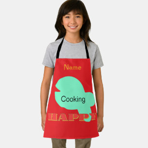 Tablier Personnaliser Cuisine Joyeux Enfants Rouge