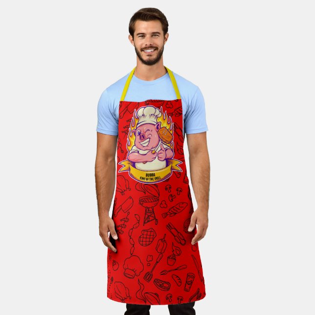 Tablier Personnaliser Funny Barbecue Chef porc grillades d (Porté)