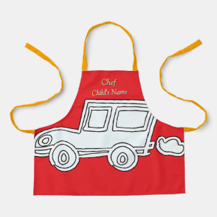 Tablier Personnaliser Funny Voiture Enfants Red Craft