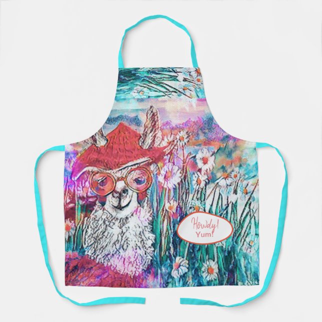 Tablier Personnaliser Joyeux anniversaire Mama Llama (Recto)