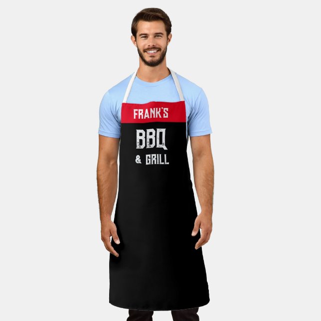 Tablier Personnaliser le barbecue et le grill | Votre NOM  (Porté)
