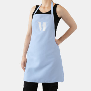 Tablier Personnaliser monogramme initial acier léger bleu