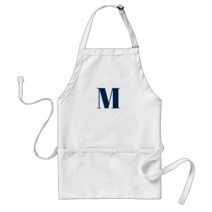 Tablier Personnaliser monogramme initial marine bleu blanc