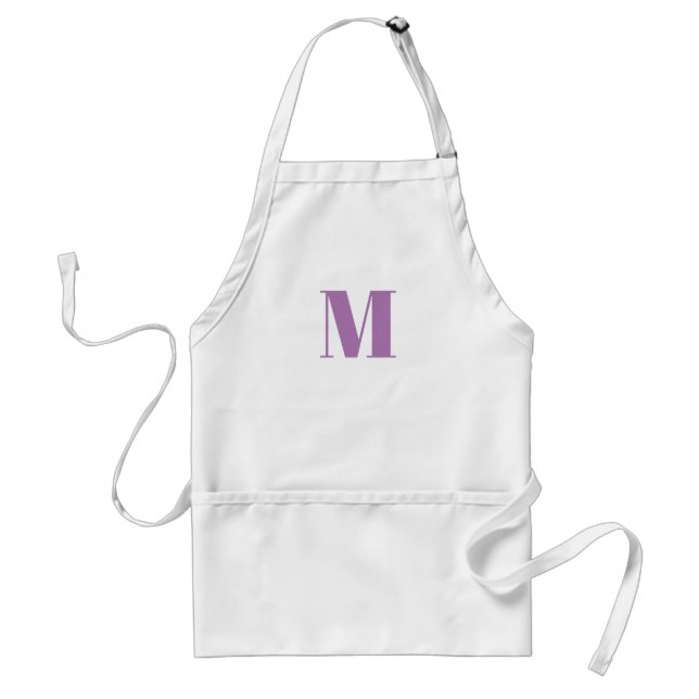 Tablier Personnaliser monogramme lavande initiale lilas bl (Devant)