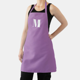 Tablier Personnaliser monogramme lavande initiale lilas bl