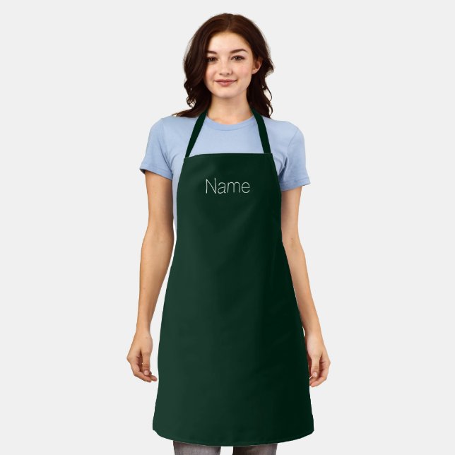 Tablier Personnaliser personnalisation NOM monogramme vert (Porté)