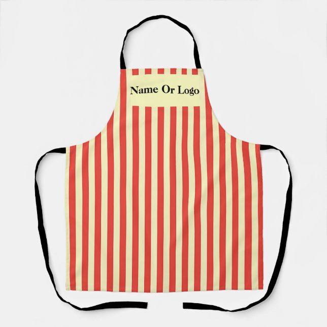 Tablier Personnaliser Rayures rouges de cuisine Chef (Recto)