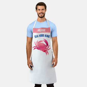 Tablier Personnaliser SeaFood King Chef Funny BBBQ Grill C