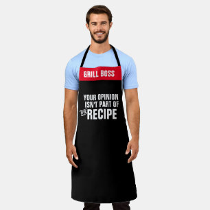 Tablier Personnaliser votre opinion Recette Funny Chef Gri