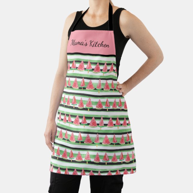 Tablier Personnaliser Watermelon rose blanc noir (Insitu)