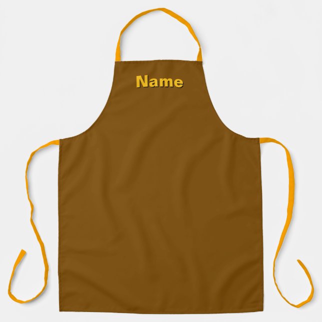 Tablier Personnalisez Avec Nom Chef Baker Caterer Brown (Recto)