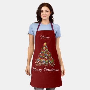 Tablier Personnalisez Joyeux Noël Dk Rouge Fêtes 