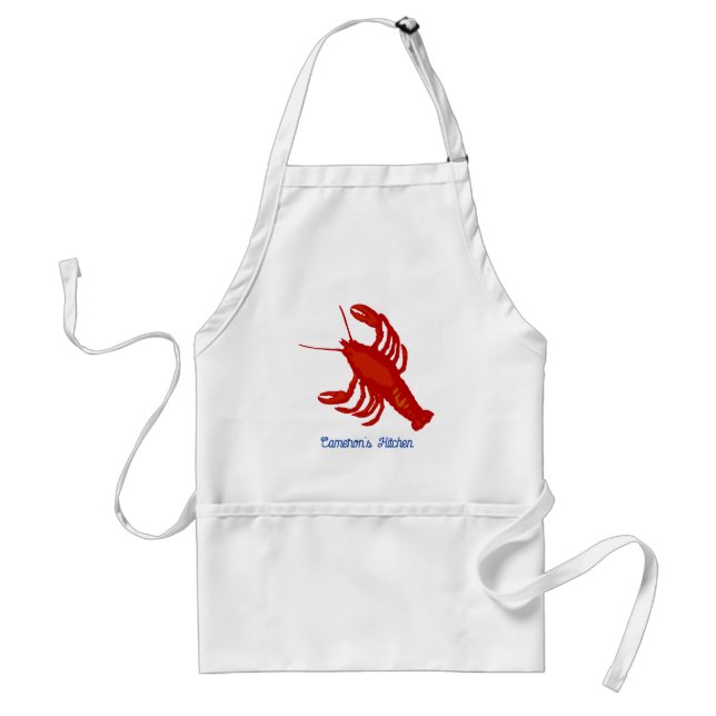 Tablier personnel rouge blanc et bleu homard (Devant)