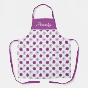 Tablier Pétales Fleurs Florales Retro Pretty Purple Daisy