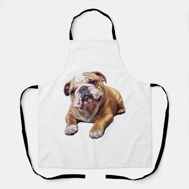 Tablier Petit chien de taureau anglais mou - Chiot de chie (Recto)