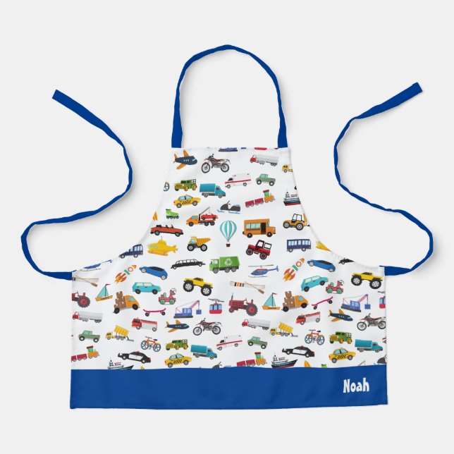 Tablier Petit Garçon Things That Move Vehicle Cars Kid (Recto)