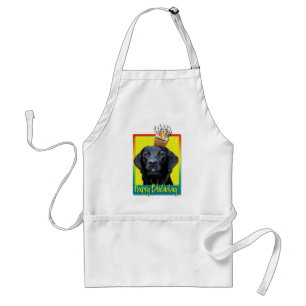Tablier Petit gâteau d'anniversaire - Labrador - noir -